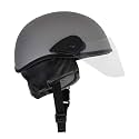 Western Era Unisex Half Helmet for Men &amp; Women | Clear Visor | Comfort &amp; Safety | Enhanced Design | (Small, Silver Matte)