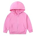 Unisex Kids French Terry Full-zip Hoodie Sweatshirt Boys Girls Casual Outfit Jacket (18M-8Y)