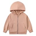 Unisex Kids French Terry Full-zip Hoodie Sweatshirt Boys Girls Casual Outfit Jacket (18M-8Y)