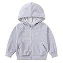 Unisex Kids French Terry Full-zip Hoodie Sweatshirt Boys Girls Casual Outfit Jacket (18M-8Y)