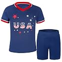 Unisex Kids Soccer Jersey and Shorts Kit 2-Piece Set Boys Girls Football Outfits for Little Athlete 2-14 Years