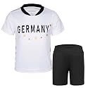 Unisex Kids Soccer Jersey and Shorts Kit 2-Piece Set Boys Girls Football Outfits for Little Athlete 2-14 Years