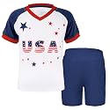 Unisex Kids Soccer Jersey and Shorts Kit 2-Piece Set Boys Girls Football Outfits for Little Athlete 2-14 Years