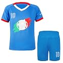 Unisex Kids Soccer Jersey and Shorts Kit 2-Piece Set Boys Girls Football Outfits for Little Athlete 2-14 Years