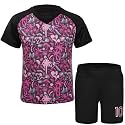Unisex Kids Soccer Jersey and Shorts Kit 2-Piece Set Boys Girls Football Outfits for Little Athlete 2-14 Years