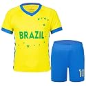 Unisex Kids Soccer Jersey and Shorts Kit 2-Piece Set Boys Girls Football Outfits for Little Athlete 2-14 Years