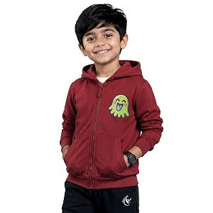 Unisex Kids Solid Full Sleeve Zip Front