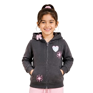Unisex Kids Solid Full Sleeve Zip Front