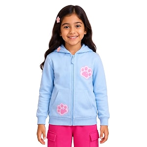 Unisex Kids Solid Full Sleeve Zip Front