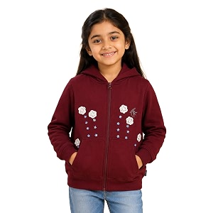 Unisex Kids Solid Full Sleeve Zip Front