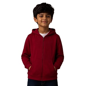 Unisex Kids Solid Full Sleeve Zip Front