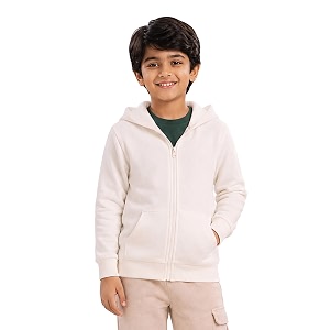 Unisex Kids Solid Full Sleeve Zip Front
