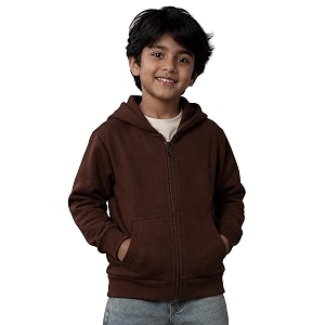 Unisex Kids Solid Full Sleeve Zip Front