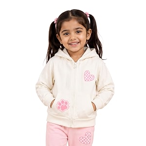 Unisex Kids Solid Full Sleeve Zip Front