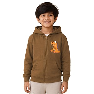 Unisex Kids Solid Full Sleeve Zip Front