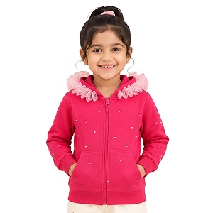 Unisex Kids Solid Full Sleeve Zip Front