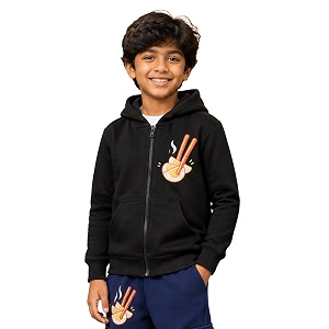 Unisex Kids Solid Full Sleeve Zip Front