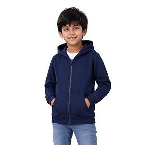 Unisex Kids Solid Full Sleeve Zip Front