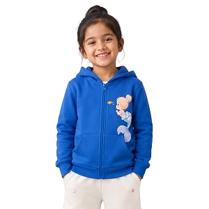 Unisex Kids Solid Full Sleeve Zip Front