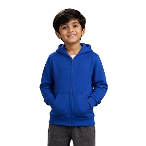 Unisex Kids Solid Full Sleeve Zip Front