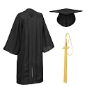 Unisex Matte Graduation Cap and Gown Tassel Package for High School and Bachelor
