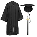 Unisex Matte Graduation Cap and Gown Tassel Package for High School and Bachelor