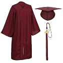 Unisex Matte Graduation Cap and Gown Tassel Package for High School and Bachelor