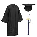 Unisex Matte Graduation Cap and Gown Tassel Package for High School and Bachelor