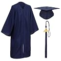 Unisex Matte Graduation Cap and Gown Tassel Package for High School and Bachelor