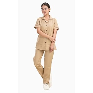 unisex nurse uniform with normal length half sleeves top with 2 pockets regular fit pant two side pockets - ideals for hospital staffclinicsnanny uniforms 