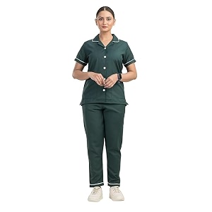 unisex nurse uniform with normal length half sleeves top with 2 pockets regular fit pant two side pockets - ideals for hospital staffclinicsnanny uniforms 