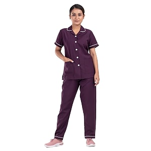 unisex nurse uniform with normal length half sleeves top with 2 pockets regular fit pant two side pockets - ideals for hospital staffclinicsnanny uniforms 