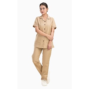 unisex nurse uniform with normal length half sleeves top with 2 pockets regular fit pant two side pockets - ideals for hospital staffclinicsnanny uniforms 