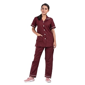 unisex nurse uniform with normal length half sleeves top with 2 pockets regular fit pant two side pockets - ideals for hospital staffclinicsnanny uniforms 