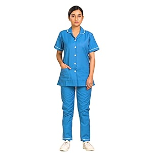 unisex nurse uniform with normal length half sleeves top with 2 pockets regular fit pant two side pockets - ideals for hospital staffclinicsnanny uniforms 