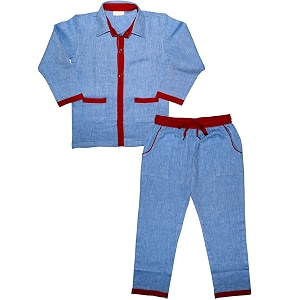 Unisex Pure Cotton Linen Night Suit for