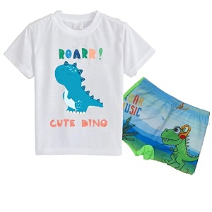 unisex swimming costume for kids boys and girls style-dino assorted trunk designcolor may vary