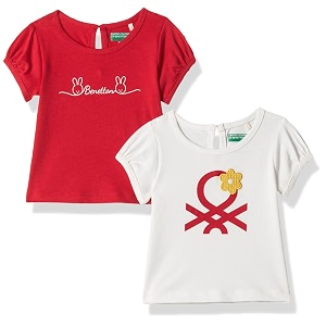 united colors of benetton baby girl39s regular fit t-shirt 23a3096cnew3i_red 6 9 months