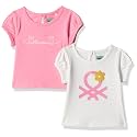 UNITED COLORS OF BENETTON Baby Girl Cotton Regular Fit T-Shirt (23A3096CNEW3I_Pink 0 3 Months)