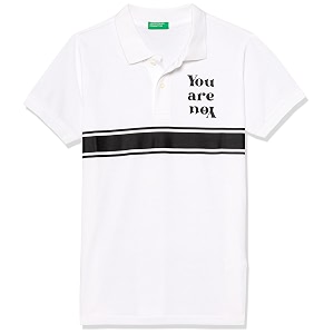 united colors of benetton boy cotton striped regular fit polo shirt
