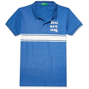 united colors of benetton boy cotton striped regular fit polo shirt