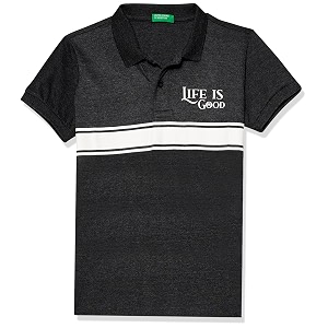 united colors of benetton boy cotton striped regular fit polo shirt