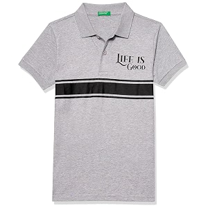 united colors of benetton boy cotton striped regular fit polo shirt