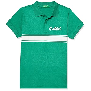 united colors of benetton boy cotton striped regular fit polo shirt