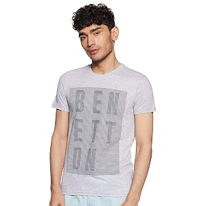 United Colors of Benetton Mens Printed Regular