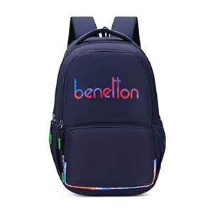 united colors of benetton unisex high-school backpack meteorite  printed daypack with 3 compartments airmesh padding  backpack for school girls and boys  33l capacity