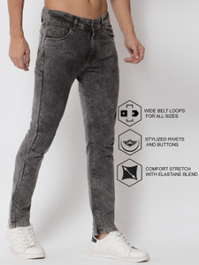united denim men slim mid rise grey jeans