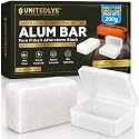 UNITEDLYS Pack of 2 Premium Alum Bar 200G with Travel Case | Natural After Shave Lotion Alternative | Fitkari Stone for Skin Tightening & Water Purification | Crystal White Alum Stone Bar for Underarms & Shaving | Gen