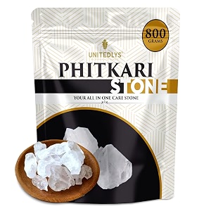unitedlys multipurpose phitkari alum stone for underarms odour amp face 800g  fitkari stone for skin tightening shaving water purification  premium white alam stone  gentle amp effective