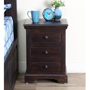 sheehsam rosewood solid wood bedside table finish color - dark brown